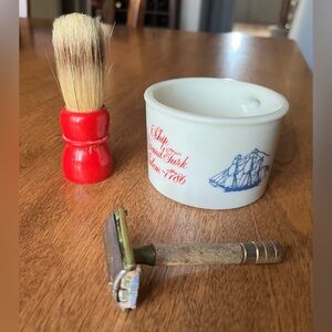 Old Spice Shaving Mug, Brush & Gillette razor